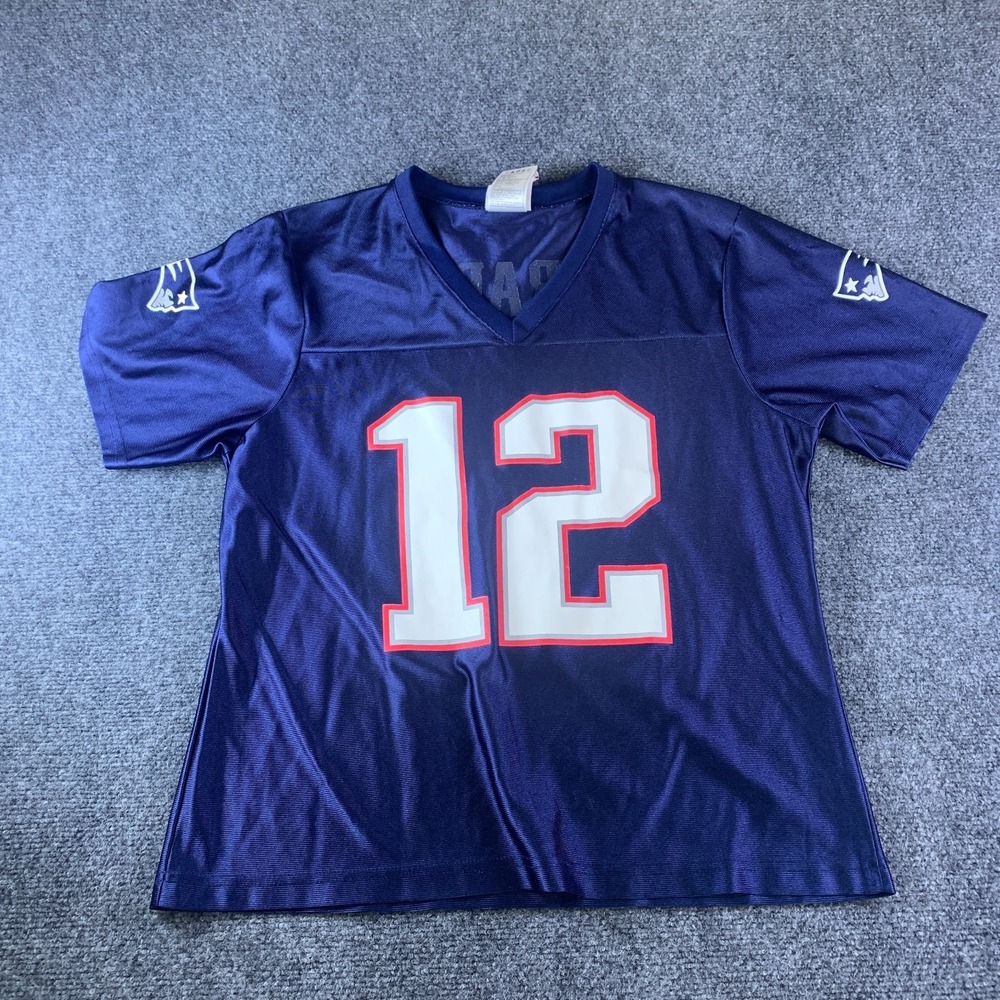 NFL New England Patriots Tom Brady #12 Football Jersey Womens Large Blue Sports